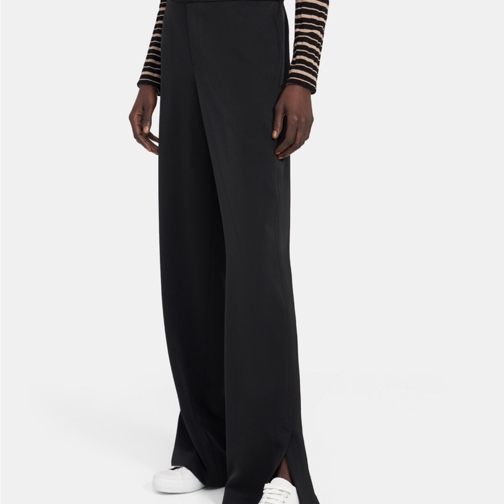Theory Black Wide-Leg Pants